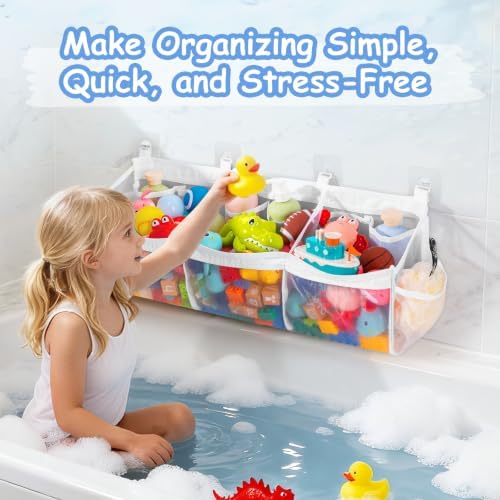 Criusia 2 Pack Extra Large Bath Toy Organizer - Image 7