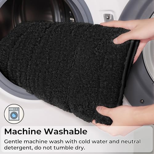 GRANNY SAYS Black Bathroom Rug 59" x 20", Non-Slip Microfiber Bath Mat - Image 7