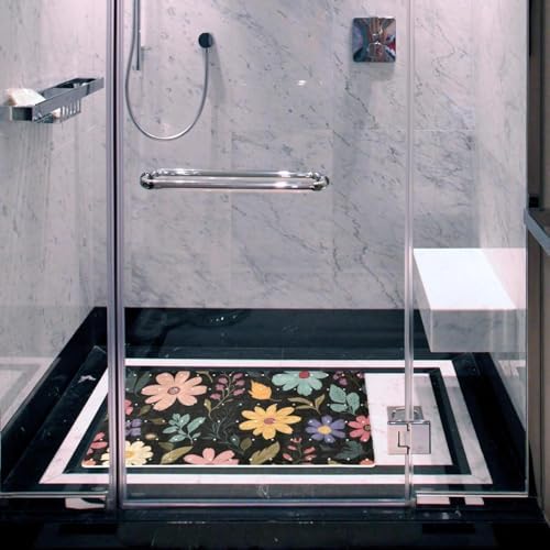Bathtub Mat Non Slip 26.8x15.1 Inch, Colorful Flower Shower Mat - Image 6