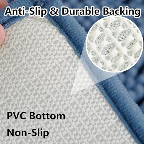 BOANKODU Bathroom Rugs 15x23, Extra Soft Absorbent Chenille Bath Rugs, PVC - Image 7