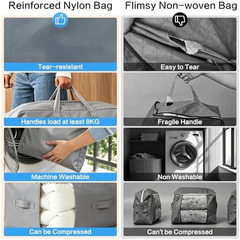 Comforter Storage Bag, Large Capacity Blanket Storage Bags 3-Layer Ultra Space - Image 7