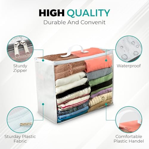 VitalUp Clear Plastic Storage Bags, Durable Zippered Storage Bags - Image 6