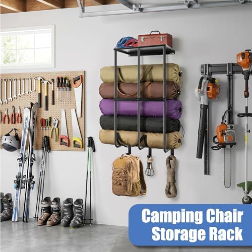 2 Pack Camping Chair Storage for Garage, Metal Camping Chair Rack for Garage - Image 6