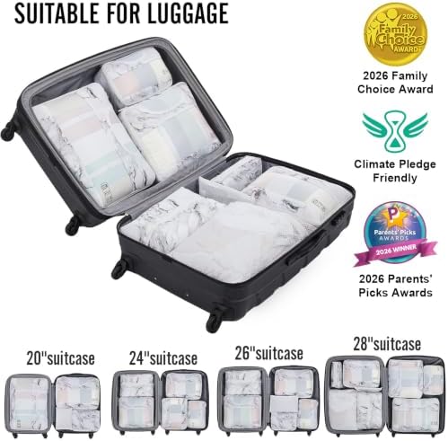 Veken 8 Set Packing Cubes for Travel Essentials, Suitcase Organizer Bags in 4 - Image 6