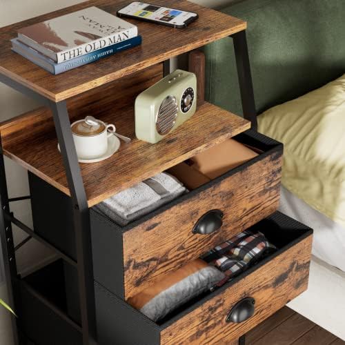 Furnulem Nightstand with 3 Fabric Drawers, Small Bedroom Storage Cabinet - Image 6