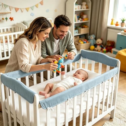 Cot Rail Protector 4 Pack Cotton Gauze Teething Guard - Image 7