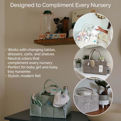 Parker Baby Co. Felt Diaper Caddy Organizer - Image 7