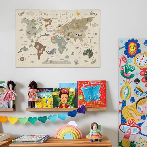 Wheatwin World Map for Kids, World Maps Banner for Playroom Wall 20x30 - Image 7