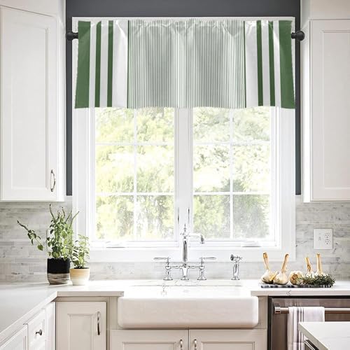 Emvency Valances for Windows, 2 Pack, 52x18 Inch, Farmhouse Striped - Image 7