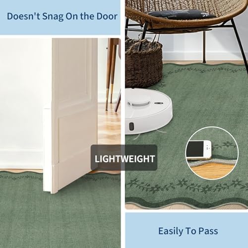 GarveeHome 2.5x8 Scalloped Washable Runner Rug Non Slip Hallway Kitchen Rug - Image 6