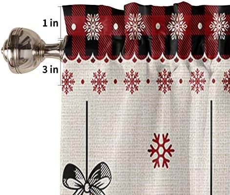 Christmas Kitchen Curtains and Valances Set, Vintage Buffalo Plaid Christmas - Image 5