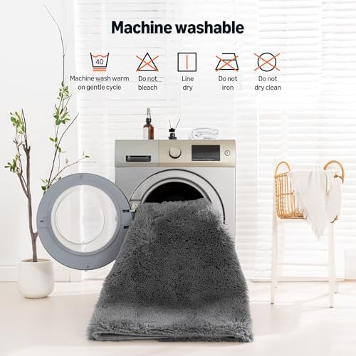 Amazon Basics Fluffy Washable Area Rug, Shaggy Carpet - Image 6