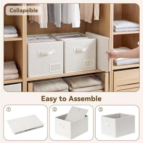 GRANNY SAYS Closet Shelf Baskets, Pearl White, Extra Large - Image 6