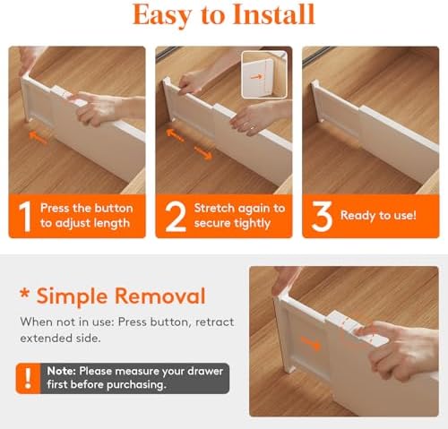 Lifewit 6" Tall Upgrade Drawer Dividers, Adjustable Deep Drawer Organizer - Image 6