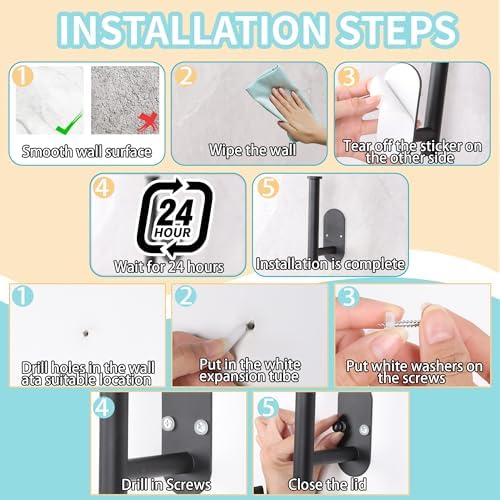 Yagoo 2 Pcs Adhesive Curtain Holdbacks, Screw-in Curtain Tiebacks - Image 6