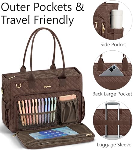 Bagstellar Teacher Tote Bag for Women, 15.6" Laptop Work Tote Computer Bag - Image 6