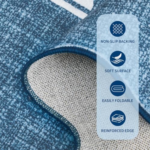 GarveeHome Scalloped Hallway Runner Rug 2.5x10 Non Slip Dark Blue Rugs - Image 7