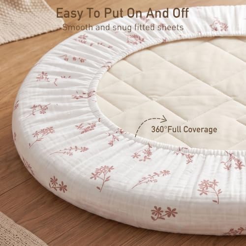 Gllquen Baby Muslin Bassinet Sheets 3pk, Soft Cotton Baby Sheet Girl 33x17 - Image 6