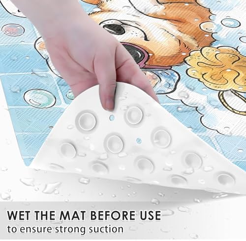 Bathtub Shower Mat 40X16 Inch, for Toddler, Dog Funny - Image 7