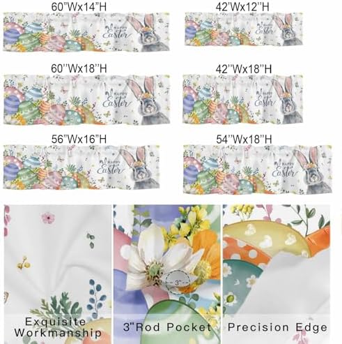 Vandarllin Easter Kitchen Curtains Valances - Image 7