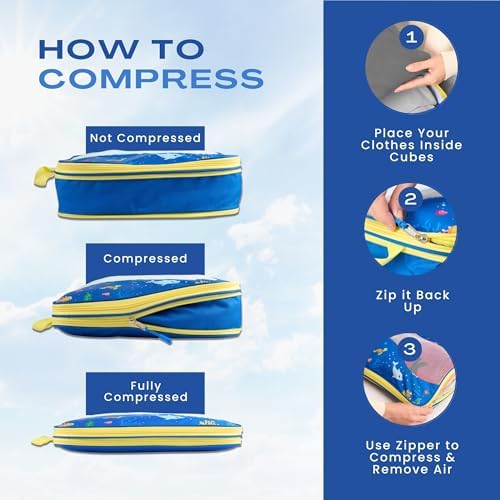 Kids Packing Cubes Compression, Luggage Packing Organization Cubes 4 Pack - Image 6