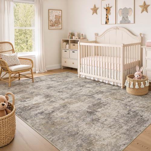 Nakagishi Boho 7x9 Area Rug Living Room Rugs Machine Washable Brown Grey - Image 7