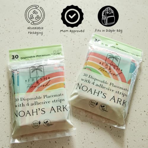 60 Kids Disposable Placemats for Baby | Noah’s Ark Disposable Placemats for - Image 6