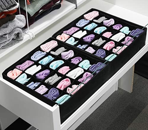 Simple Houseware 2 Pack Closet Sock Organizer, 24 Cell - Image 4