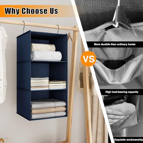 Hanging Closet Organizer 3-Shelf, Oxford Fabric Wardrobe Storage - Image 7