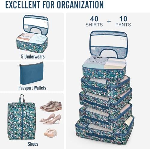 Veken 10 Set Packing Cubes for Travel Essentials, Anti-Wrinkle Buckled Suitcase - Image 6