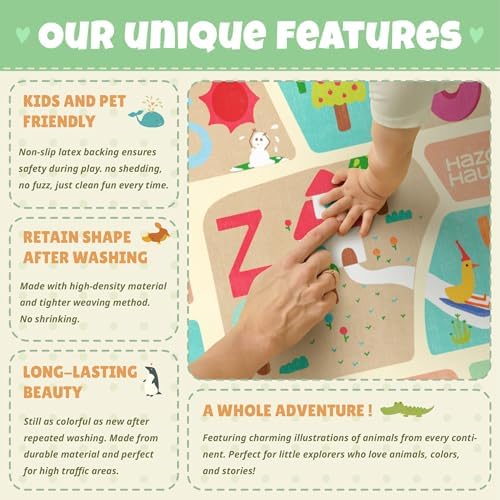 ABC Alphabet Rug for Nursery Room – 5x8 Kids Rug for Preschool, Washable Play - Image 5
