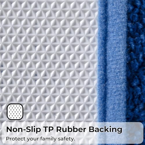 GRANNY SAYS Blue U Shaped Toilet Rug 20" x 24", Non-Slip Bath Mat - Image 7