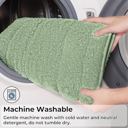 GRANNY SAYS Green Bathroom Rugs Set 2 Piece, Non Slip Microfiber Bath Mats - Image 7