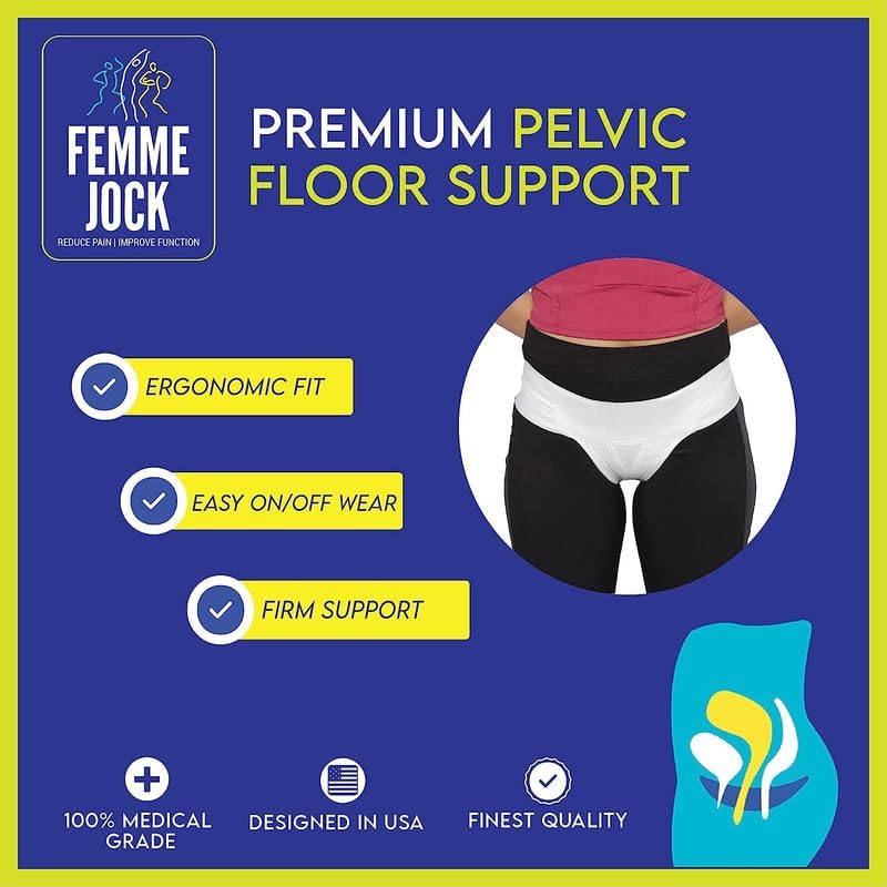 Patented Women’s Pelvic Floor Orthotic Support Belt ― Uterus Pain Relief Girdle for Dropped Bladder, Vulvar Varicosities, Postpartum Recovery, SPD | High Waist - Sapphire Blue (M)