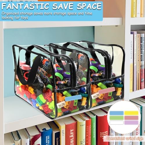 6 Pcs XL Toy Storage Bags Widen Waterproof Clear Toy Organizer - Image 6