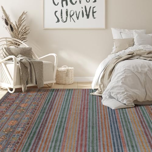 Nakagishi Boho 5x7 Area Rug Living Room Rugs Machine Washable Multi Color - Image 7
