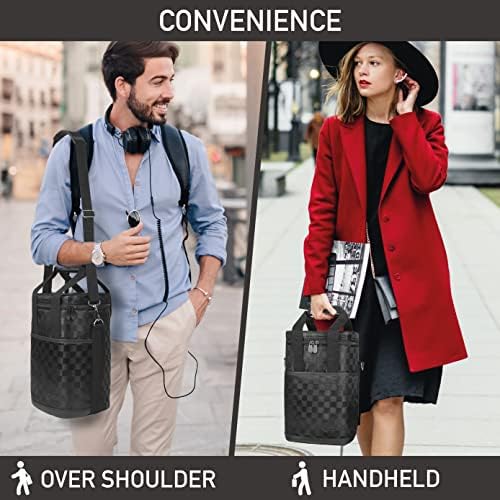 opux Insulated Wine Cooler Bag Leakproof 4 Bottle Tote Carrier, Back Square - Image 6