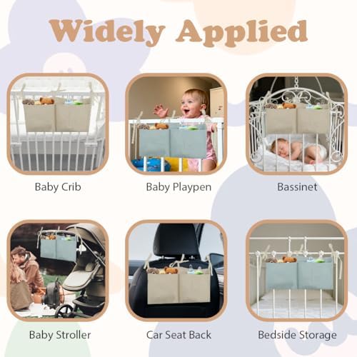 Flintronic Baby Crib Organiser, Baby Bed Storage Hanging Bag, Crib Organizer - Image 7