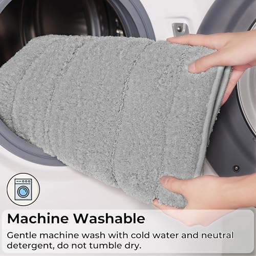 GRANNY SAYS Gray Bathroom Rug 59" x 20", Non-Slip Microfiber Bath Mat - Image 7