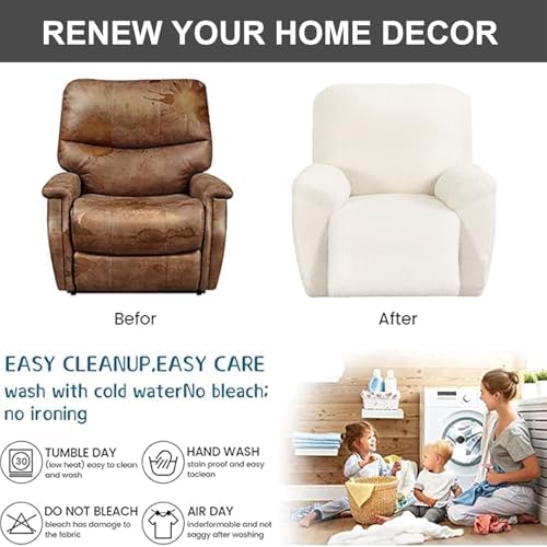 Recliner Chair Covers 4-Pieces Recliner Slipcovers Lazy Boy Chair Covers - Image 7