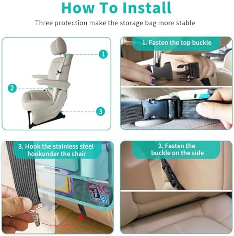 Backseat Car Organizer with Tablet Holder, 6 Storage Pockets Car Storage - Image 7