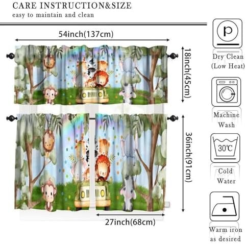 Children's Day Curtain Valance for Living Room Bathroom Farmhouse, Kids Cartoon - Image 5