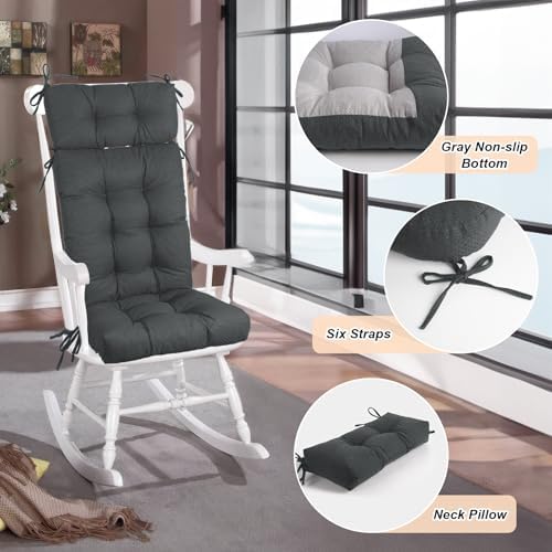 Rocking Chair Cushions Indoor High Back Set - Image 6