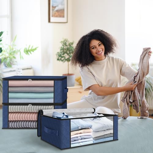 HomeHacks 4-Pack Clothes Organizer Storage Bags, 35L Storage Bins - Image 7