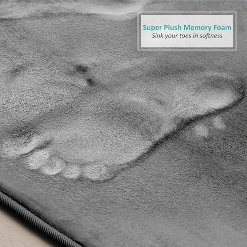 Clara Clark 3 Piece Bathroom Rugs, Velvet Memory Foam Bath Mat Set, Non-Slip - Image 7