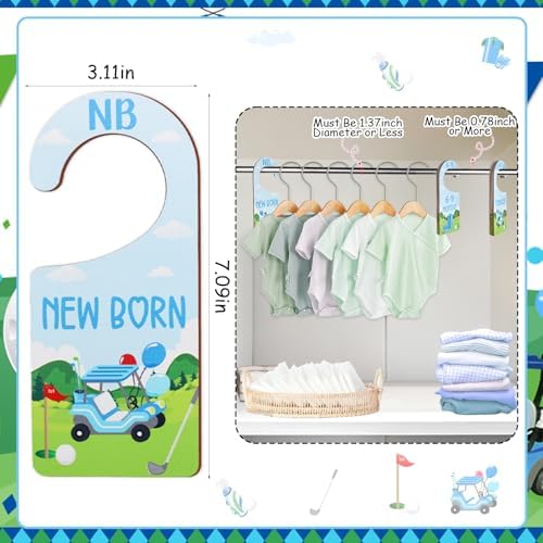 Baby Closet Dividers 8PCS, Golf Themed Wooden Double-Sided Clothes Size Hanger - Image 6