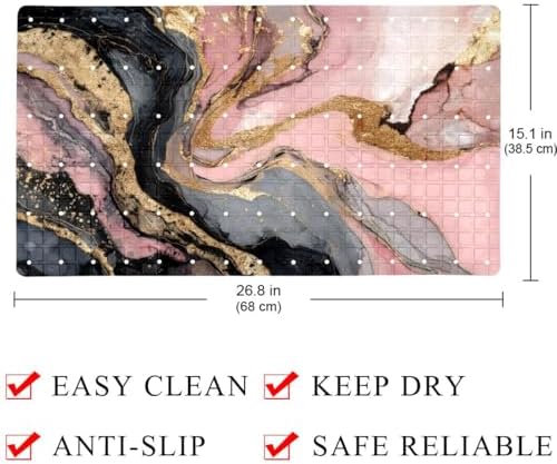 Non Slip Bathtub and Shower Mat 26.8x15.1 inch, Bath Mat - Image 4