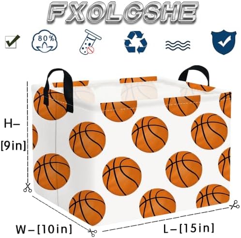FXOLCSHE Rectangular Basketball Basket, Canvas Basketball Laundry Basket - Image 7