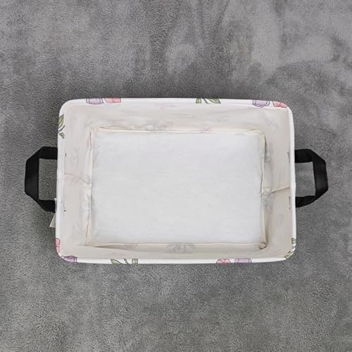 Rectangular Collapsible Romantic Tulip Storage Basket Nursery Organizer - Image 7