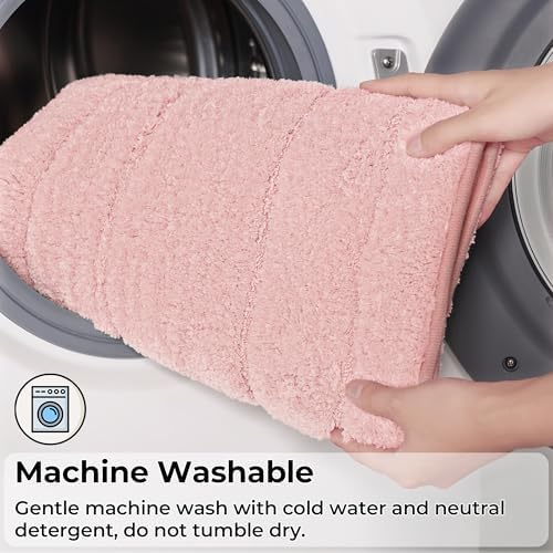 GRANNY SAYS Pink U Shaped Toilet Rug 20" x 24", Non-Slip Bath Mat - Image 7